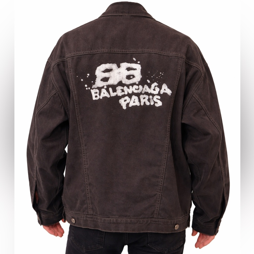 Balenciaga Oversized Denim Jacket – Black – Brand New